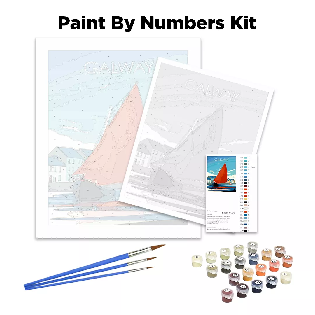 Red Truck Barn Scene Paint By Numbers kit