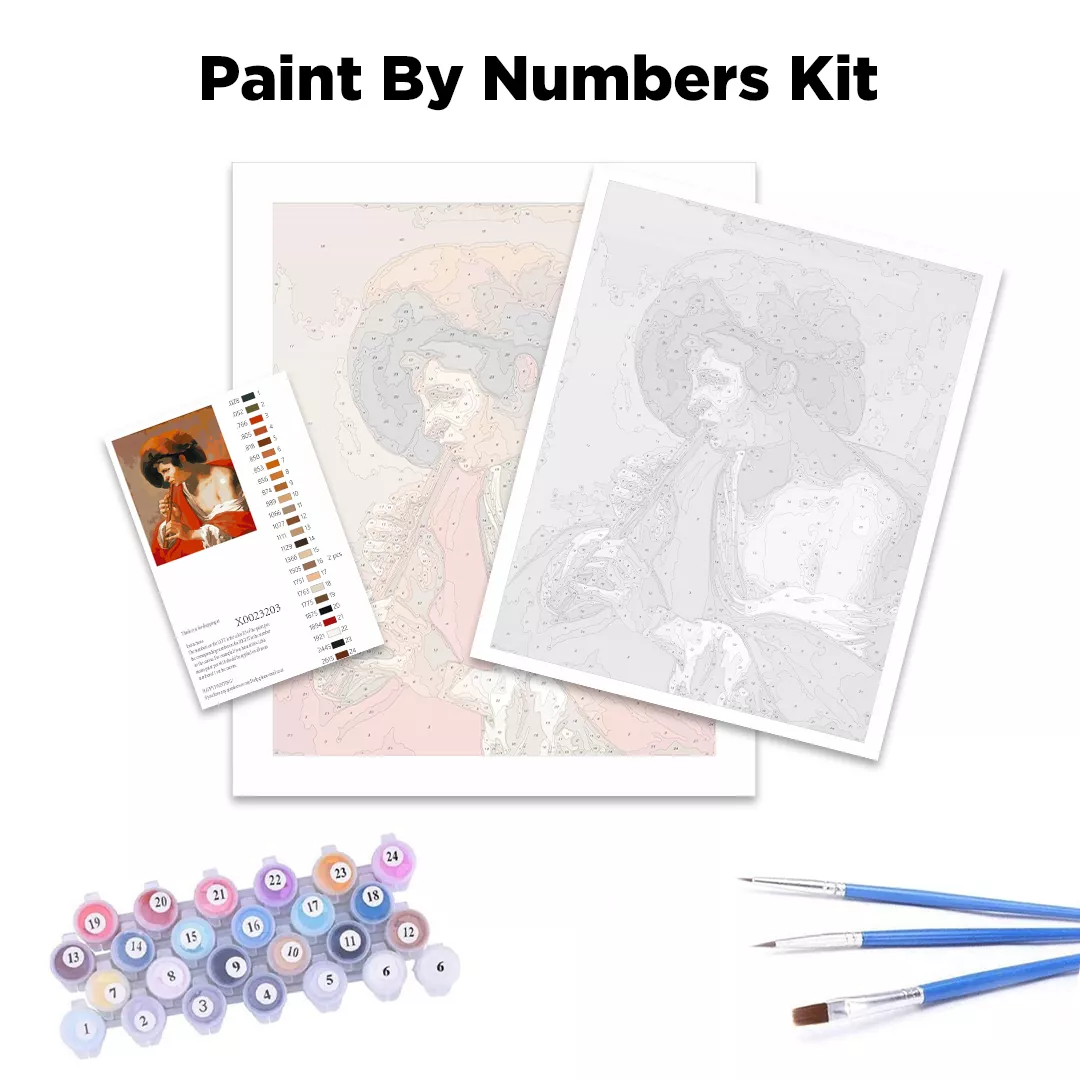 Young Boy Scouts Animation Paint By Numbers kit contents