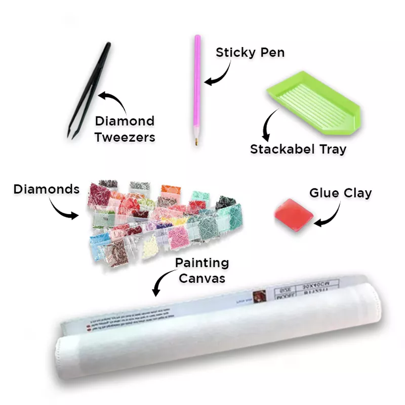 Claudia Hodgins Anime Art Diamond Painting Kit Contents