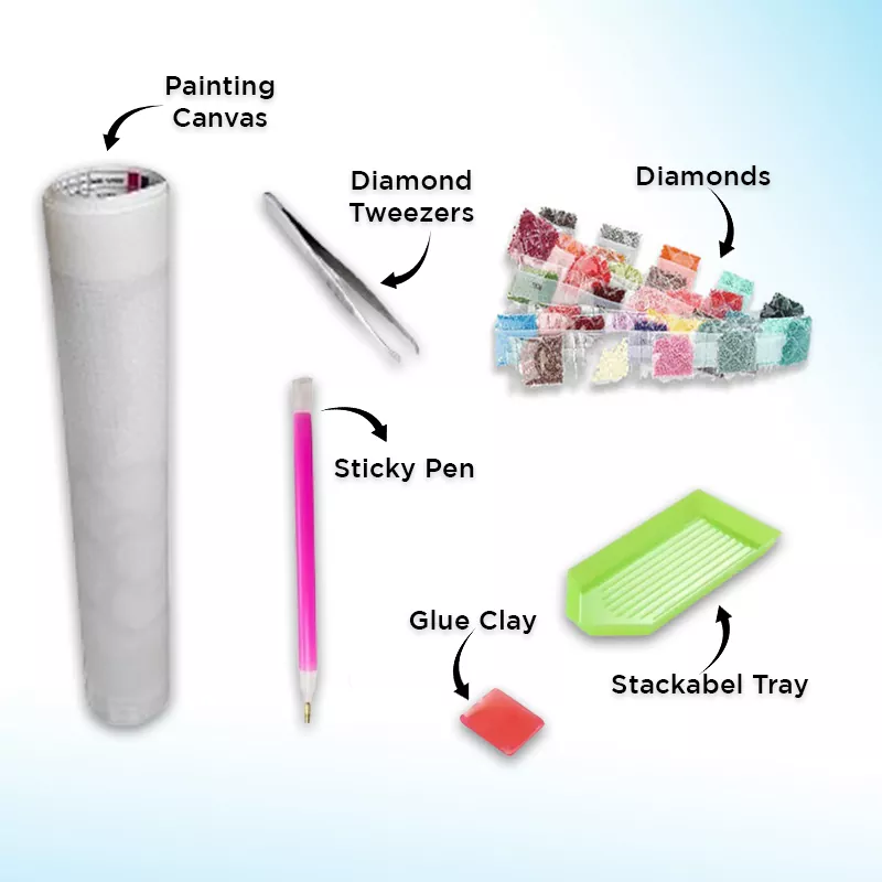 Earthbound Retro Games Diamond Painting Kit Contents