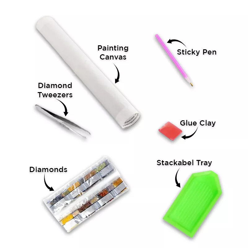 Anthem Of The Sea Ship Diamond Painting Kit Contents