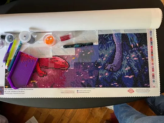 Diamond painting step 1 setup