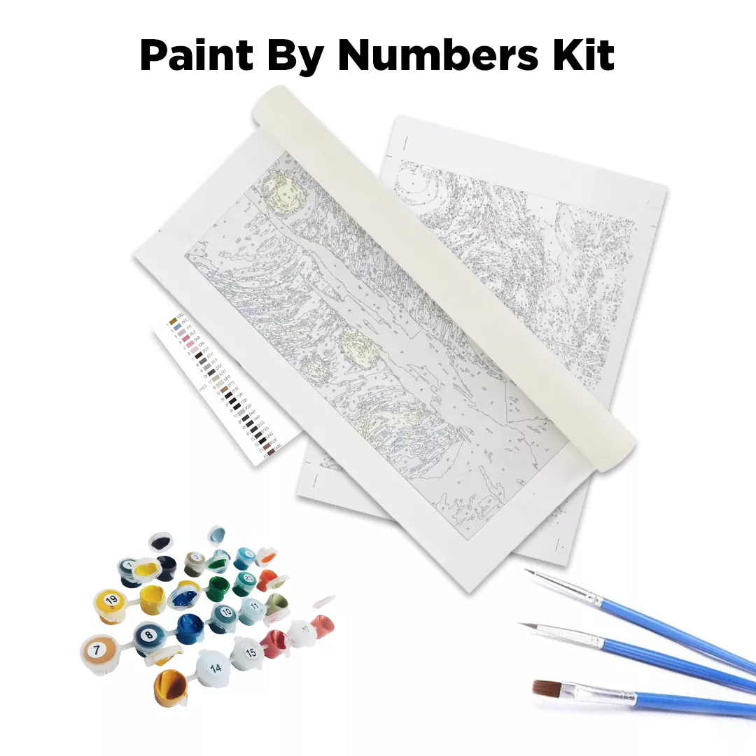 Community TV Ensemble Paint By Numbers kit contents