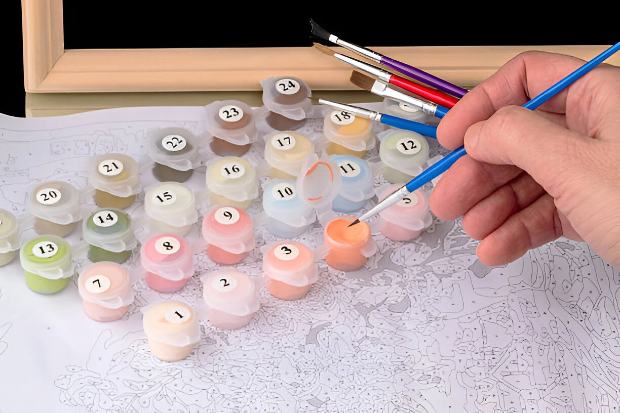 workspace setup for paint by numbers