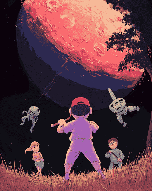 Finalizing Retro Earthbound SNES Blue Scene artwork image step3
